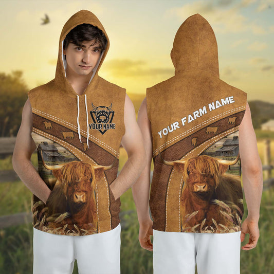 Joycorners Farm Highland Cattle Custom Name 3D Short Hoodie