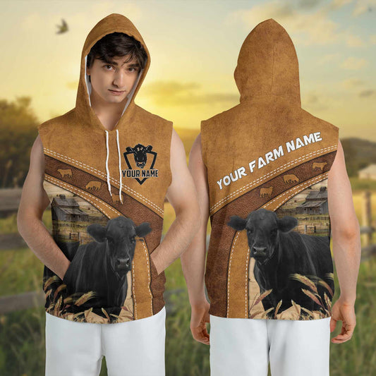 Joycorners Farm Angus Cattle Custom Name 3D Short Hoodie