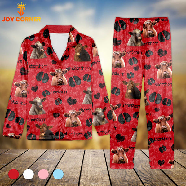 Joycorners Short Horn Cattle Pattern 3D Pajamas