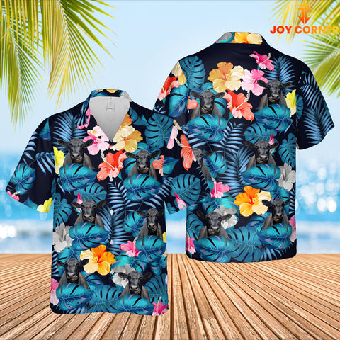 Joy Corners Black Angus Navy Pattern 3D Hawaiian Shirt