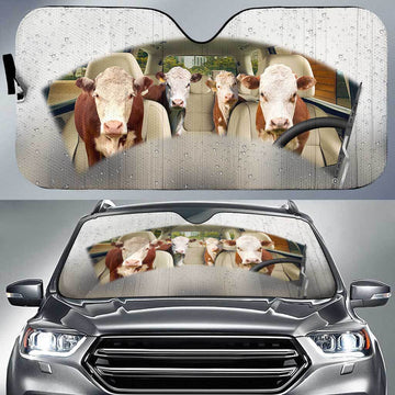 Joycorners Hereford Cattle On The Rain All Over Printed 3D Sun Shade