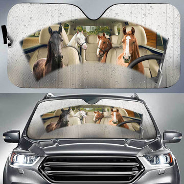 Joycorners Horse Cattle On The Rain All Over Printed 3D Sun Shade