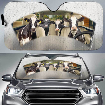 Joycorners Holstein Cattle On The Rain All Over Printed 3D Sun Shade