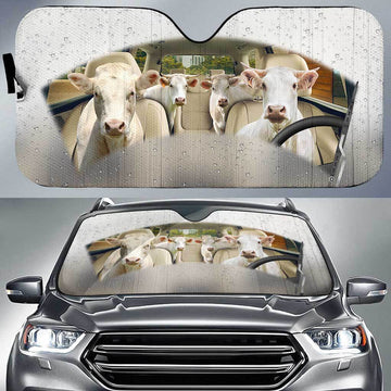 Joycorners Charolais Cattle On The Rain All Over Printed 3D Sun Shade