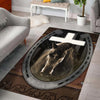 Joycorners Personalized Jesus And Black Horse Rug