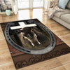 Joycorners Personalized Jesus And Black Horse Rug