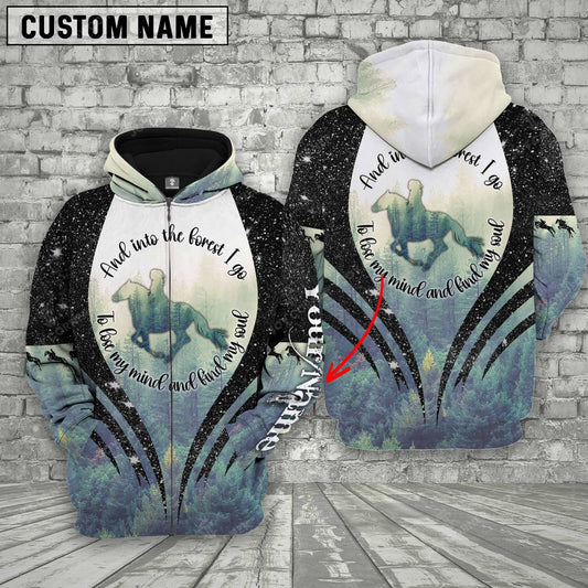 Joycorners Horse Into The Forest 3D Customized Name Hoodie