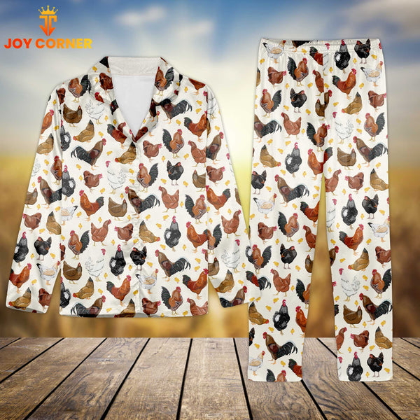 Joycorners Chicken Flower Pattern 3D Pajamas