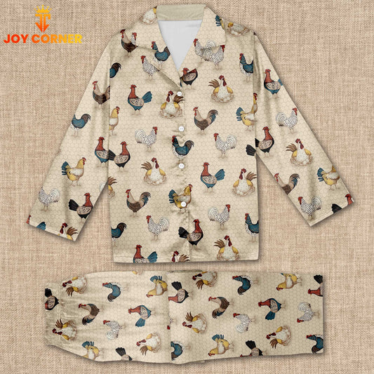 Joycorners Chickens Pattern 3D Pajamas