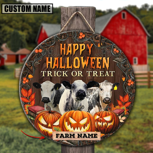 Joycorners Farm Name Speakle Park Happy Halloween Wooden Sign