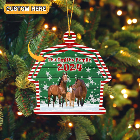 Joycorners Horse Lovers Christmas Gift 2024 Custom Shape Acrylic Ornament