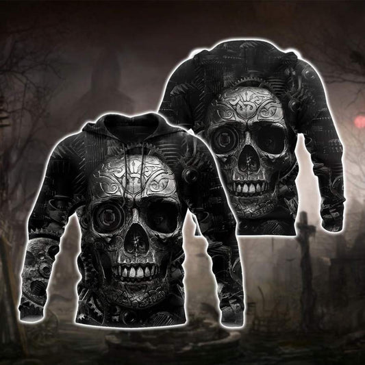 Joycorners Custom Name Mechanic Skull Printed 3D Hoodie