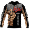 Joycorners Custom Name Mechanic Camo Printed 3D Hoodie