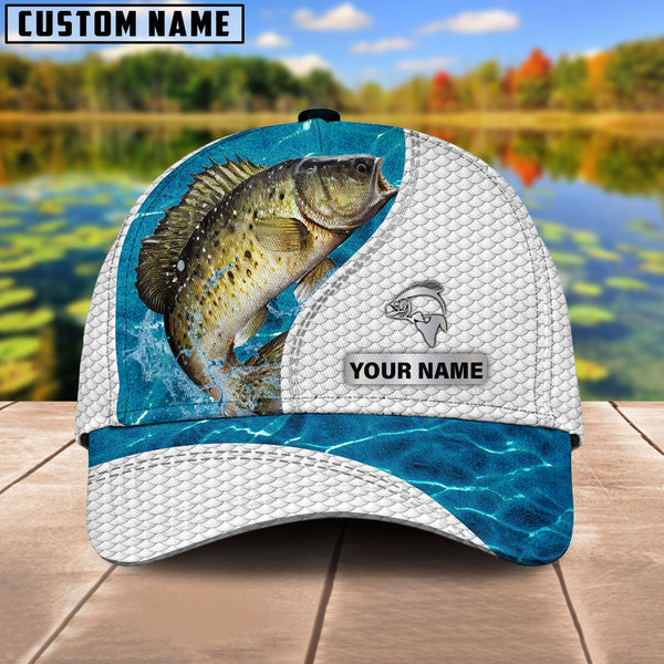 Joycornerss Custom Name Crappie Fishing Blue Water 3D Classic Cap