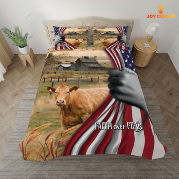 JoyCorners Limousin 3D US Flag Bedding Set