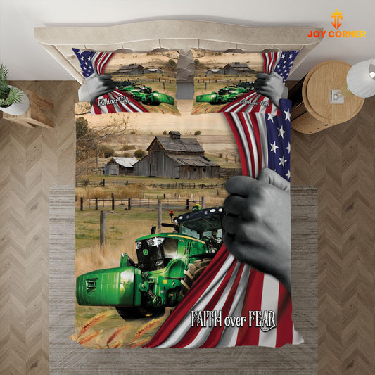 JoyCorners Tractor 3D US Flag Bedding Set