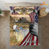 JoyCorners Brahman Cattle 3D US Flag Bedding Set