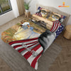 JoyCorners Brahman Cattle 3D US Flag Bedding Set