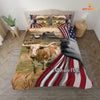 JoyCorners  Texas Longhorn 3D US Flag Bedding Set