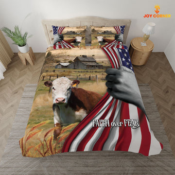 JoyCorners Hereford 3D US Flag Bedding Set