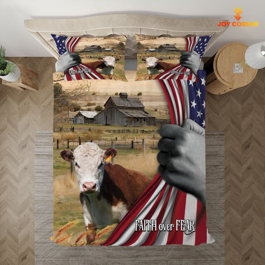 JoyCorners Hereford 3D US Flag Bedding Set