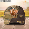 Joycorners Texas Longhorn Farming Pattern Customized Name 3D Cap