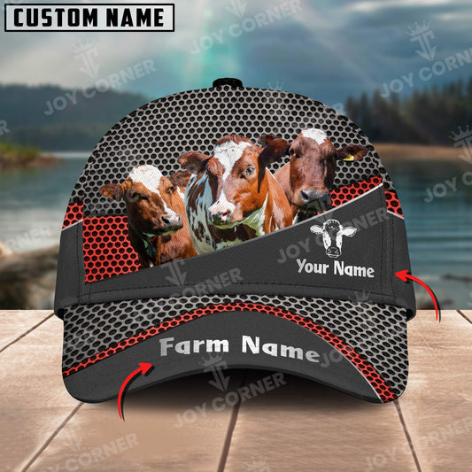 Joycorners Norwegian Red Customized Name And Farm Name Metal 3D Classic Cap