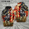 Joycorners Farm Custom Text And Logo Holstein US Flag 3D Printed Hoodie