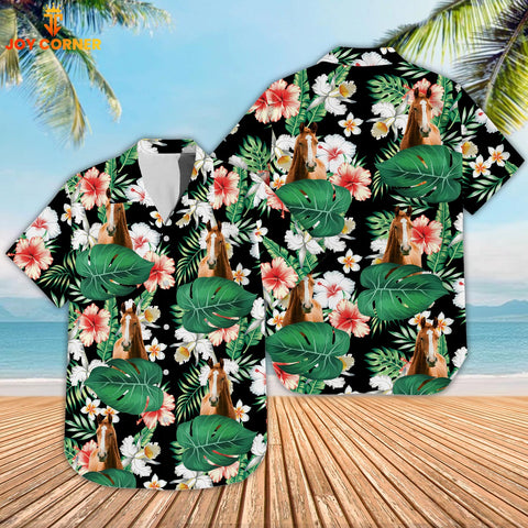 Joy Corners Horse Tropical 3D Hawaiian Shirt