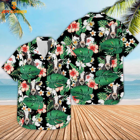 Joy Corners Holstein Tropical 3D Hawaiian Shirt