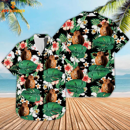 Joy Corners Red Angus Tropical 3D Hawaiian Shirt