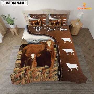 JoyCorners Simmental On Farm Brown 3D Bedding Set