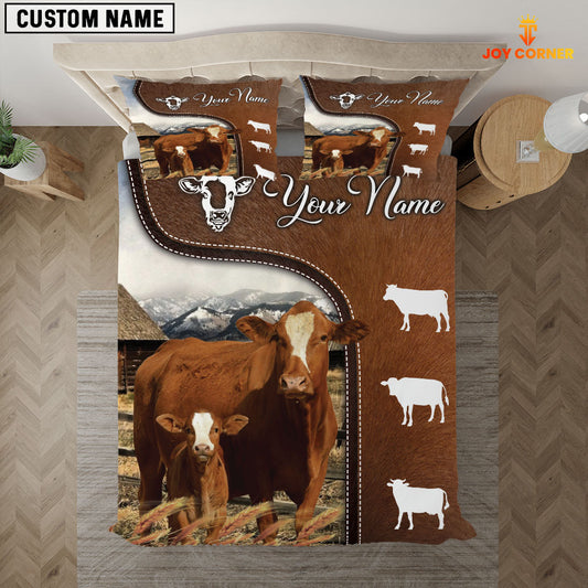 JoyCorners Simmental On Farm Brown 3D Bedding Set