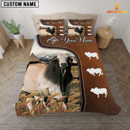 JoyCorners Brahman Cattle On Farm Brown 3D Bedding Set