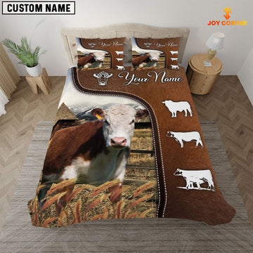 JoyCorners Hereford On Farm Brown 3D Bedding Set