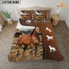 JoyCorners Horse Jersey On Farm Brown 3D Bedding Set