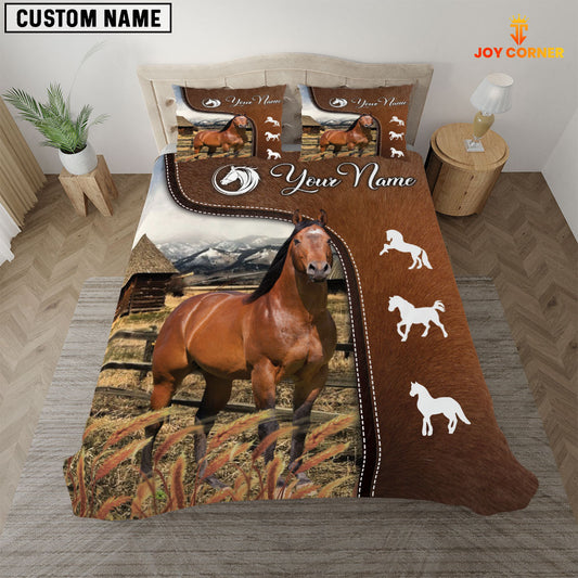 JoyCorners Horse Jersey On Farm Brown 3D Bedding Set