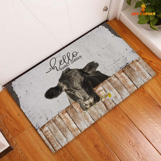 Joycorners Black Angus Hello Sweet Checks Doormat