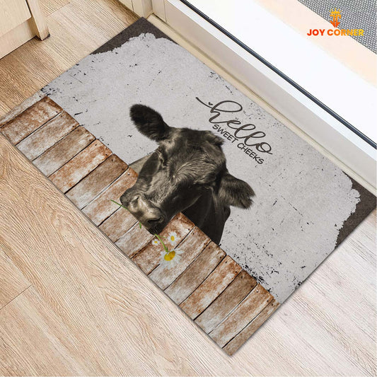 Joycorners Black Angus Hello Sweet Checks Doormat