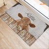 Joycorners Red Angus Hello Sweet Checks Doormat