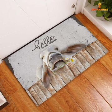 Joycorners Brahman Cattle Hello Sweet Checks Doormat