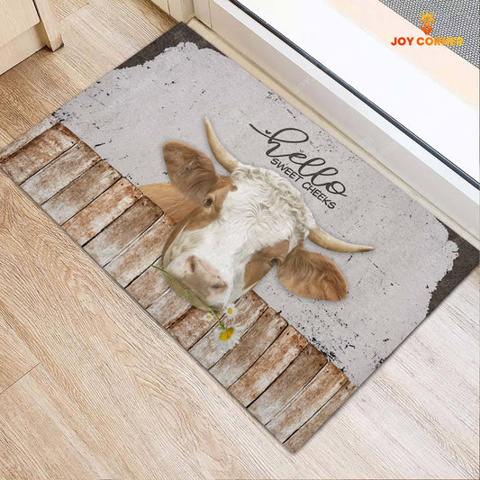 Joycorners Simmental Hello Sweet Checks Doormat