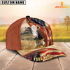 Joycorners Custom Name Hereford Cattle US Flag 3D Cap