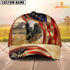 Joycorners Custom Name Brahman Cattle US Flag 3D Cap
