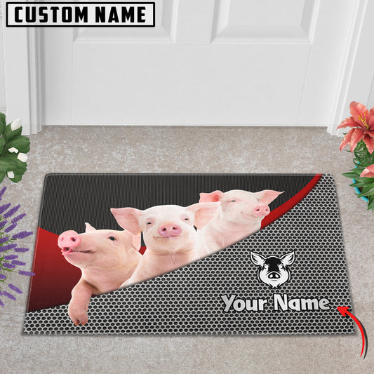 Joycorners Pig Metal Pattern Doormat