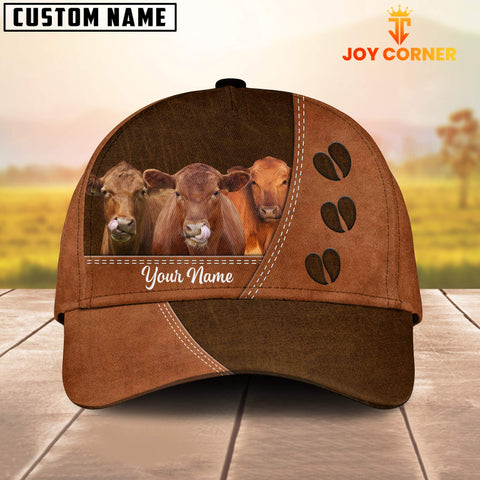 Joycorners Red Angus Cattle Customized Name Cap