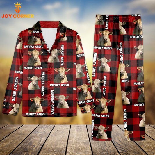 Joycorners Murray Greys Cattle Caro Pattern 3D Pajamas