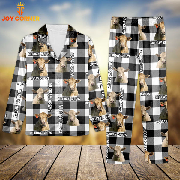 Joycorners Murray Greys Cattle Caro Pattern 3D Pajamas