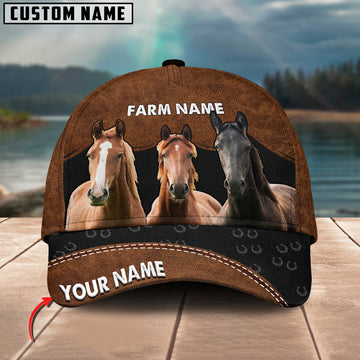 Joycorners Happy Horse Customized Name And Farm Name 3D Classic Cap