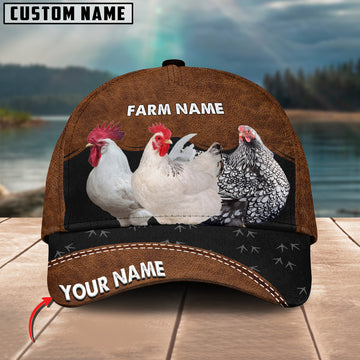 Joycorners Happy Chicken Customized Name And Farm Name 3D Classic Cap